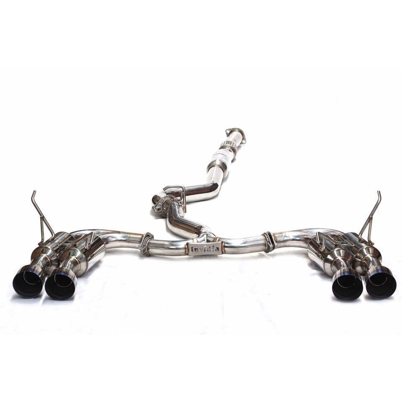INVIDIA R400 CAT BACK EXHAUST W/TI STRAIGHT CUT TIPS FOR SUBARU WRX 11-14/STI 08-14 (HATCH)