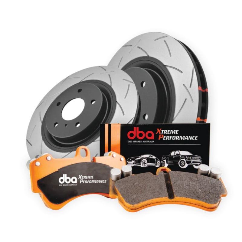 BRAKE UPGRADE DEAL FOR TOYOTA LAND CRUISER LC200 (FRONT BRAKE OE UPGRADE) DBA T3 4000 SERIES SLOTTED ROTORS + DBA XTREME PERFORMANCE BRAKE PADS (18'' wheels version )