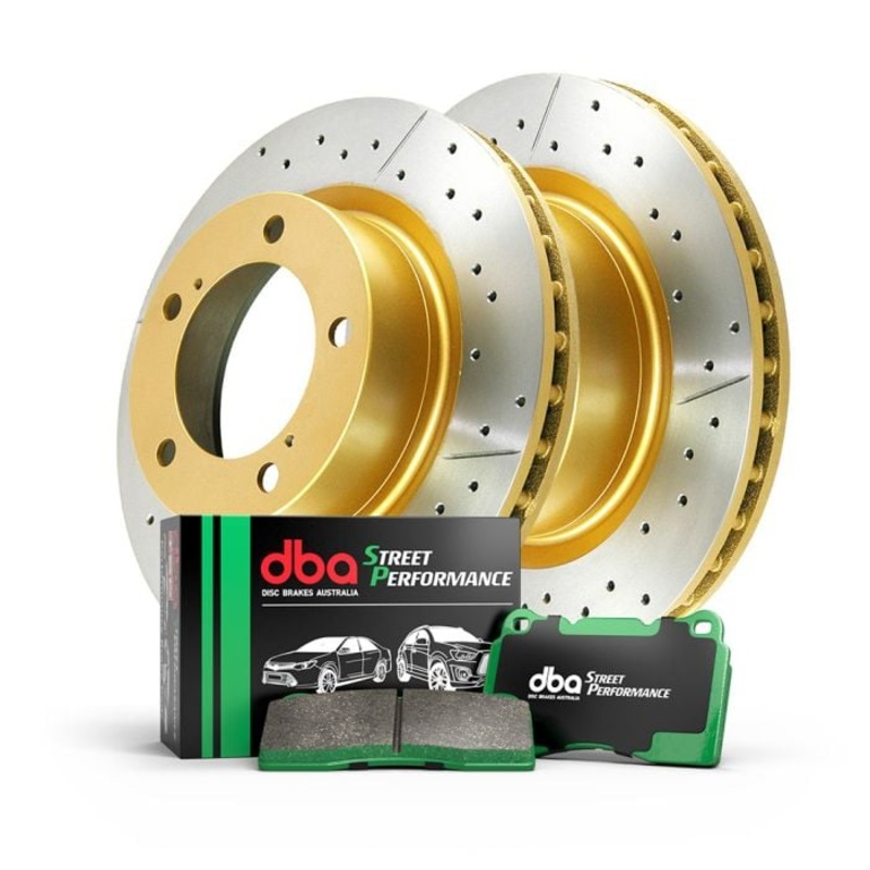 DBA Rear Brake Upgrade Nissan Patrol DBA622X X-Gold Rotors & Street DB1148SP Pads