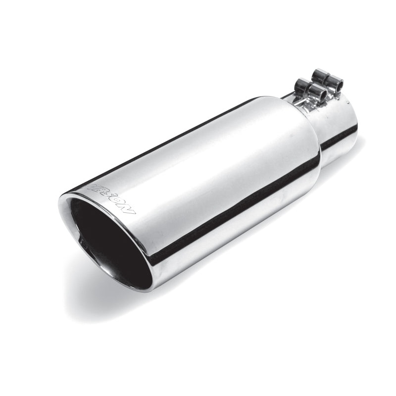 Gibson Round Dual Wall Angle-Cut Tip - 4in OD/2.25in Inlet/6.5in Length - Stainless