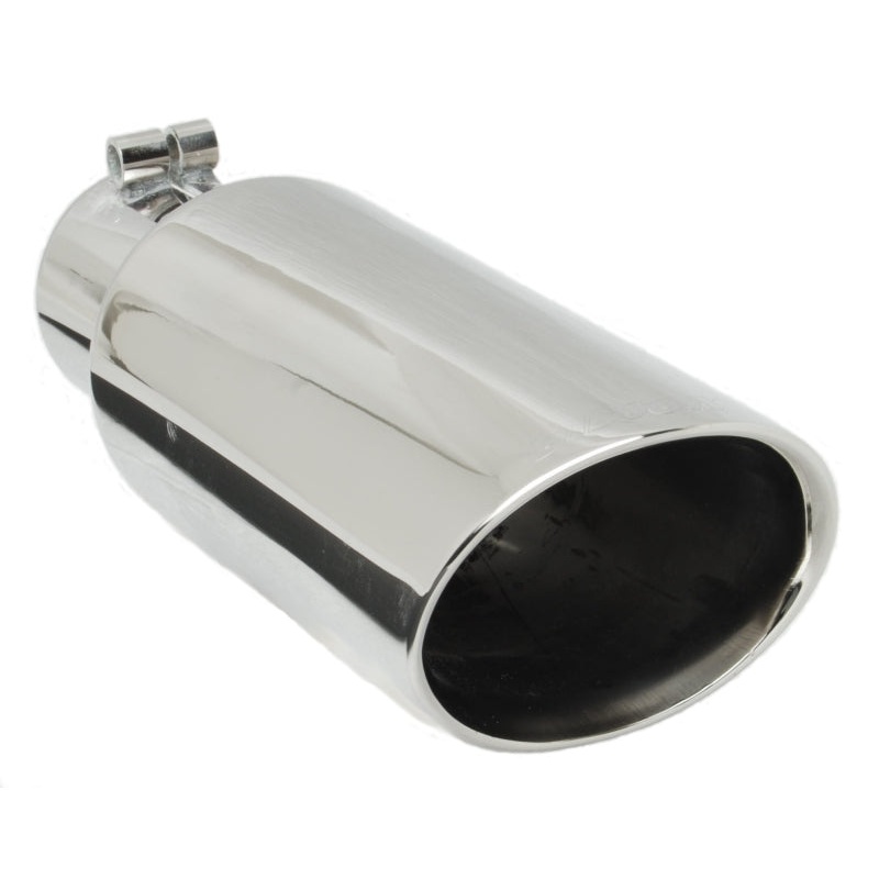 Gibson Round Dual Wall Oval Slash-Cut Tip - 3.5in OD/2.375in Inlet/11in Length - Stainless