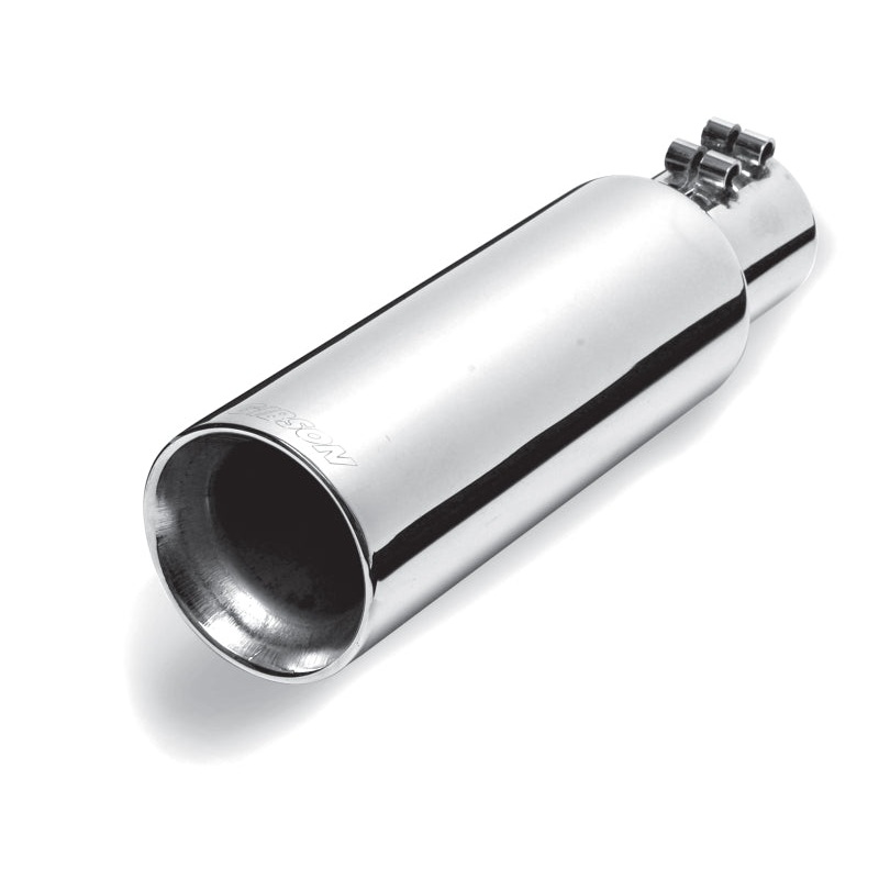 Gibson Round Dual Wall Straight-Cut Tip - 4in OD/2.5in Inlet/12in Length - Stainless