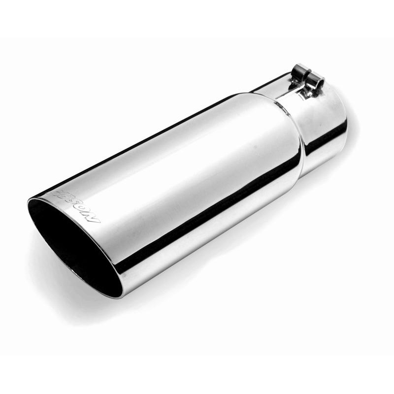Gibson Round Single Wall Angle-Cut Tip - 3.5in OD/2.75in Inlet/10in Length - Stainless