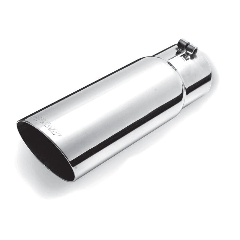 Gibson Round Single Wall Angle-Cut Tip - 4in OD/3in Inlet/7.5in Length - Stainless