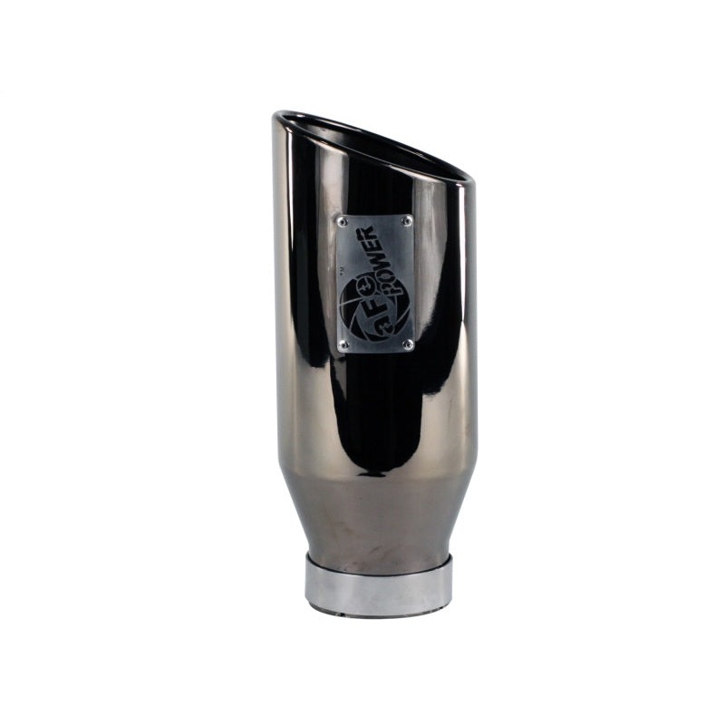 aFe MACHForce XP Exhausts Tips SS-304 EXH Tip 4In x 6Out x 15L Bolt-On (blk chrome)