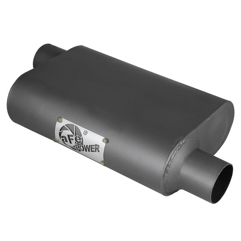 aFe Scorpion Replacement Alum Steel Muffler 2-1/2in In/Out Baffled Offset/Offset 13inL x10inW x4inH