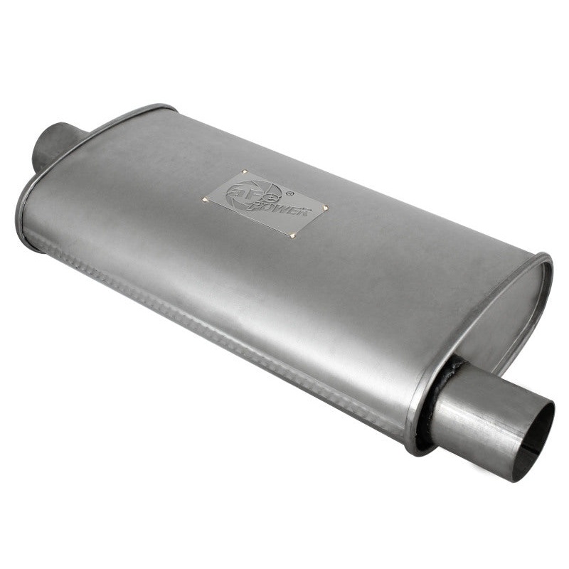 aFe Scorpion Replacement Alum Steel Muffler Double Layer 2-1/2in In/Out Center/Offset 18inL x9inW