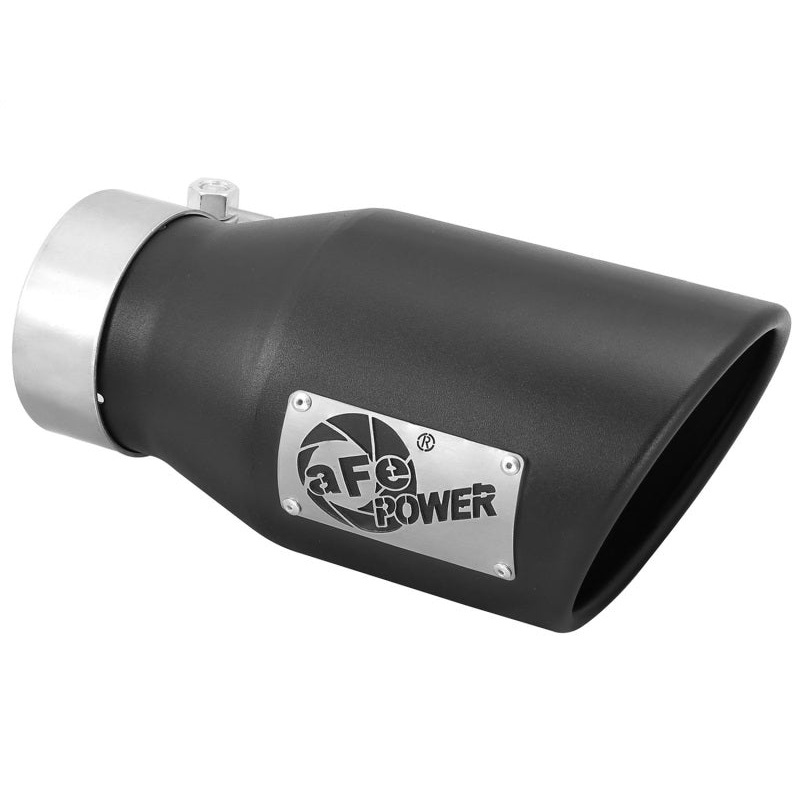 aFe Power Gas Exhaust Tip Black- 3 in In x 4.5 out X 9 in Long Bolt On (Black)