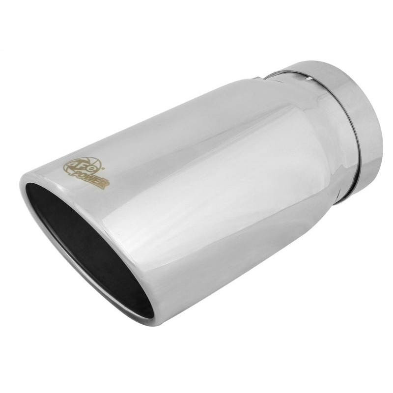 aFe Universal Bolt On Exhaust Tip Polished 5in Inlet x 6in Outlet x 12in Long