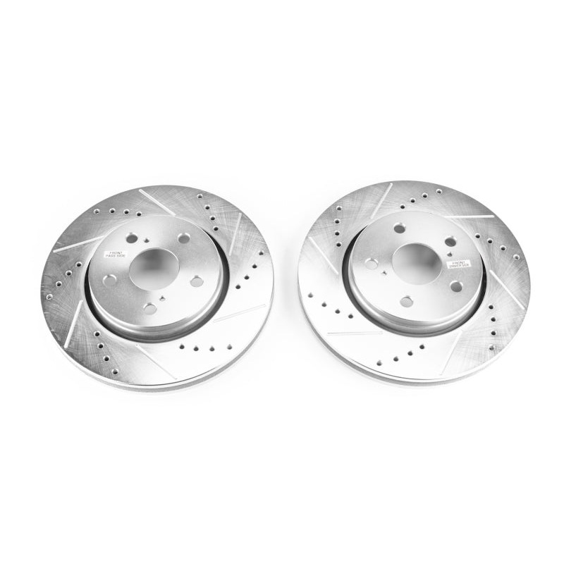 Power Stop 18-19 Toyota C-HR Front Evolution Drilled & Slotted Rotors - Pair