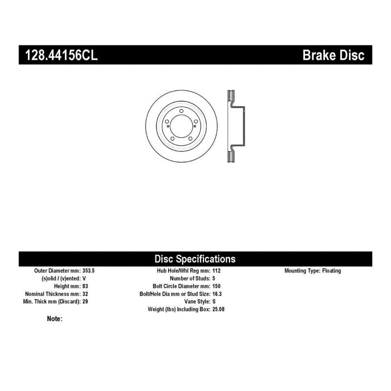 StopTech 07-19 Land Cruiser, LX570, Sequoia, Tundra Sportstop Cryo Sport Drilled Rotor, Front Left