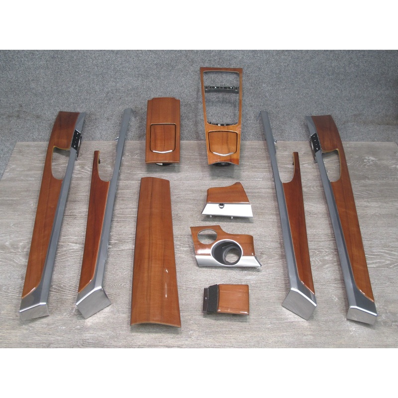 13-16 Porsche Panamera 970 Dash Console Front & Rear Door Panel Trim Wood Set