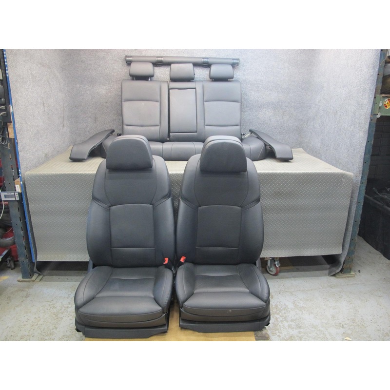 11-16 BMW F07 F10 F11 Front & Rear Leather Comfort Seat Bolster Trim Set Black
