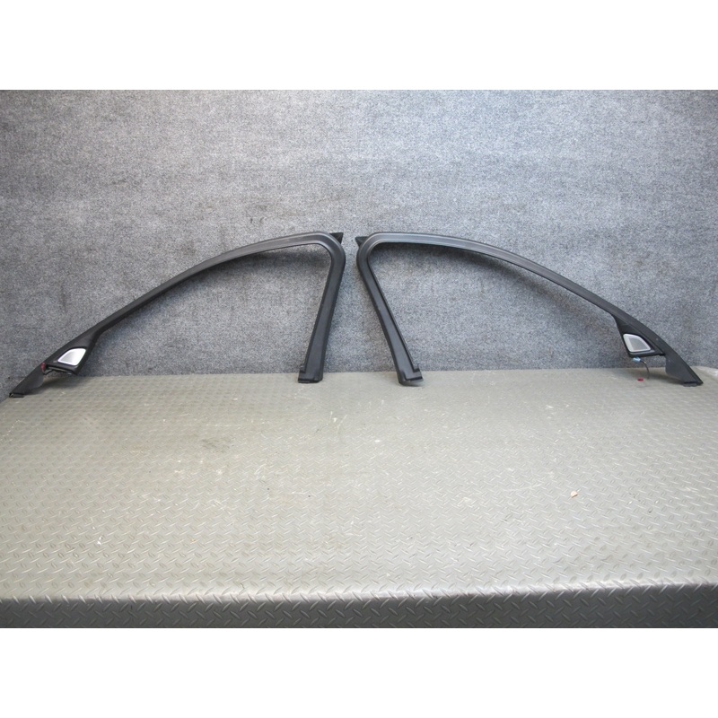 11-16 BMW F10 5-SERIES Set of 2 Front Door Upper Surround Trim w Tweeters OEM
