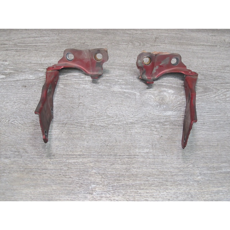 90-96 Nissan Z32 300ZX Set of 2 Front Left & Right Hood Hinge RED OEM