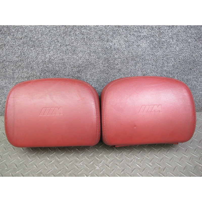 2001-2006 BMW E46 M3 Convertible Front Left & Right Leather Headrest RED Set