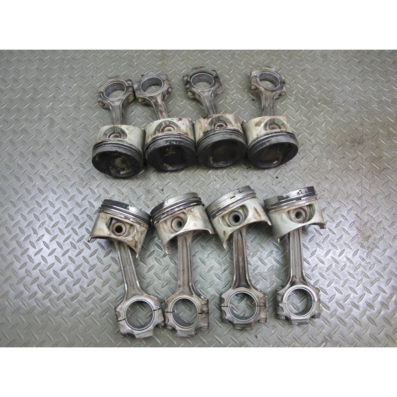 86-89 Mercedes W126 5.6 M117 117.968 Set of 8 Engine Piston w Connecting Rod OEM