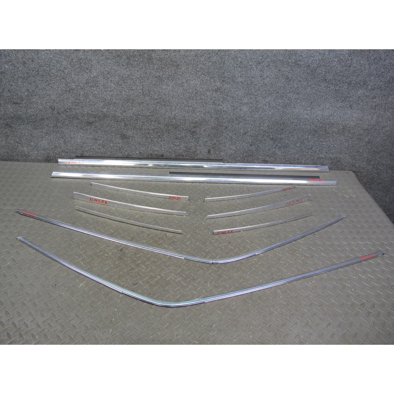 86-91 Mercedes W126 Set of 10 Rear Left & Right Door Chrome Trim Molding OEM