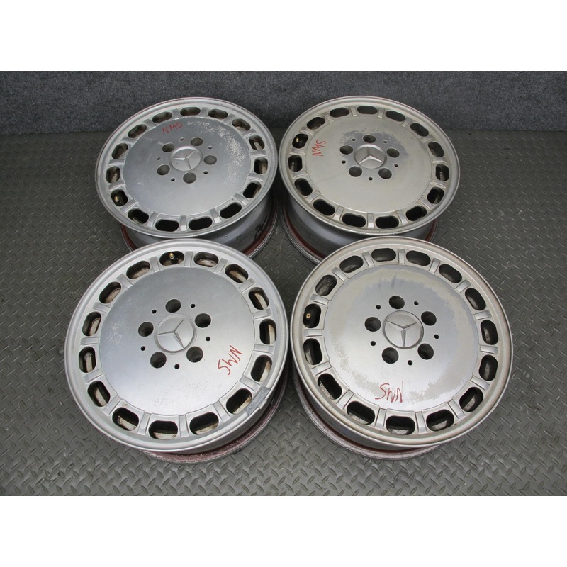 86-91 Mercedes W126 Set of 4 Factory 15" R15 Alloy Wheel Rim 15x6.5J ET21.5