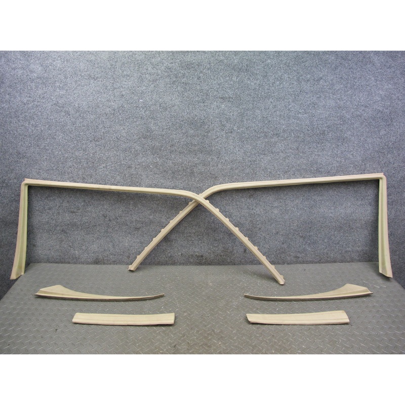 86-91 Mercedes W126 Rear Left & Right Door Window Surround Trim Panel Set OEM