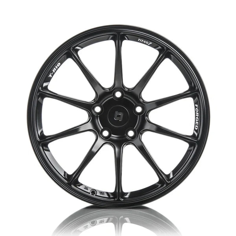 Titan 7 Forged Aluminium Wheel - T-R10 18x9.5 5x120 ET 45 CB 64.1 in Machine Black
