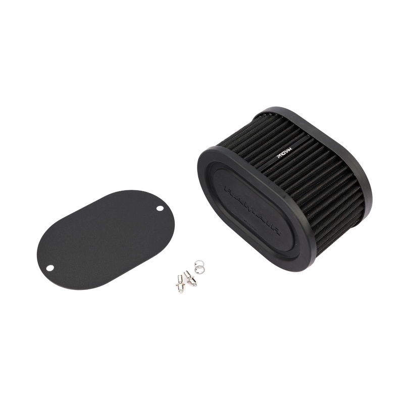 Ramair Pleated Carb Intake Air Filter MultiFit Blank Plate 100mm Int Height