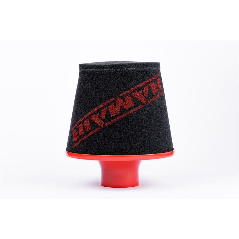 Ramair Large Foam Filter Aluminium Base 100mm OD Red with Silicone Coupler