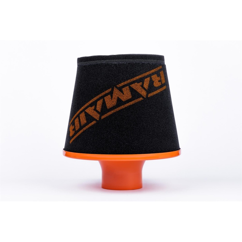 Ramair Large Foam Filter Aluminium Base 80mm OD Orange with Silicone Coupler