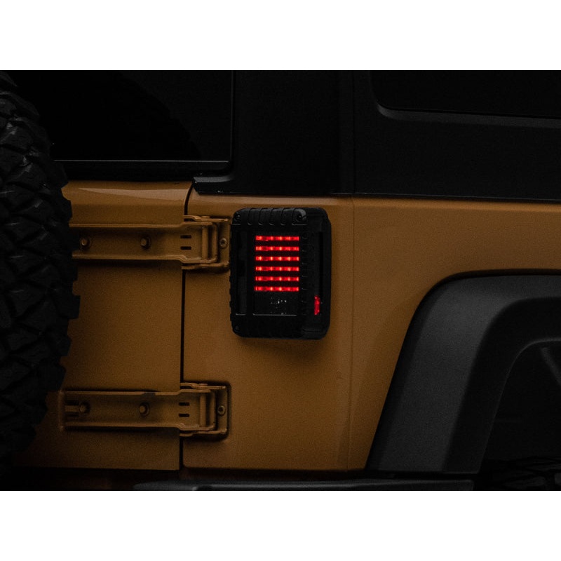 Raxiom 07-18 Jeep Wrangler JK LED Tail Lights- Black Housing (Smoked Lens)