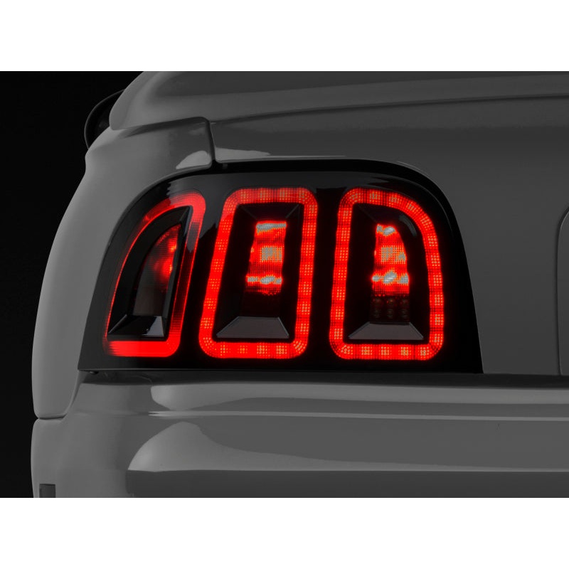 Raxiom 96-98 Ford Mustang Icon LED Tail Lights- Black Housing (Smoked Lens)