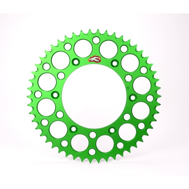 Renthal 98-99 Kawasaki KX80/ 01-22 KX85 Kawasaki Rear Grooved Sprocket - Green 420-50P Teeth