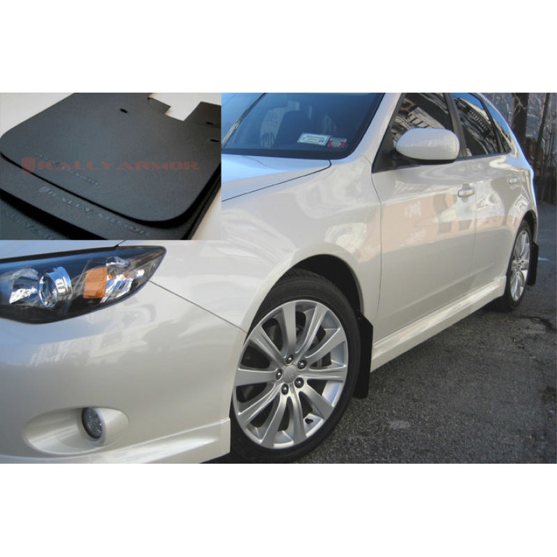 Rally Armor 08-10 Subaru WRX / 08-11 Impreza 2.5i (Hatch/Sedan) Basic Black Mud Flap w/Black Logo