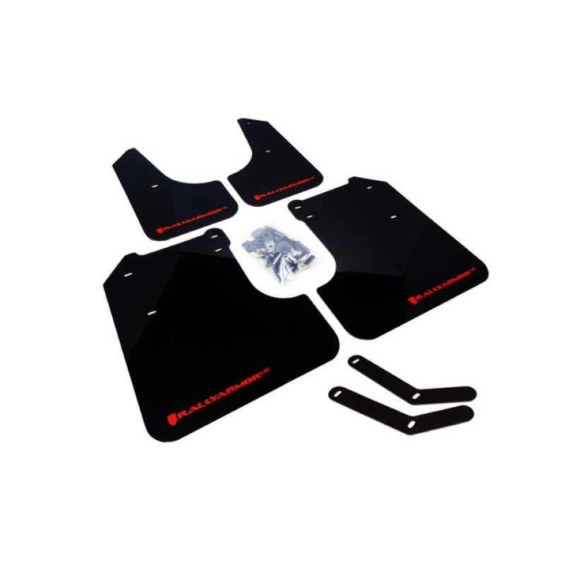 Rally Armor 08-10 Subaru WRX / 08-11 Impreza 2.5i (Hatch/Sedan) Black UR Mud Flap w/Red Logo