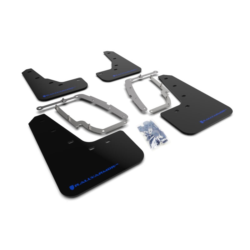 Rally Armor 17-23 Tesla Model 3 Black UR Mud Flap w/Blue Logo