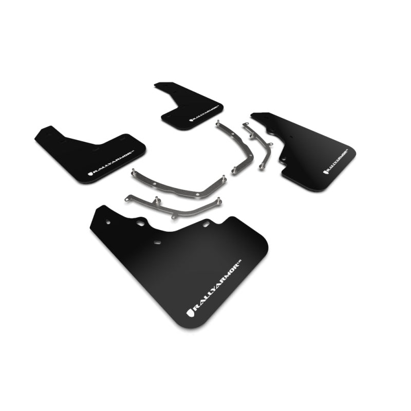 Rally Armor 19-24 Mazda3 Hatchback Black UR Mud Flap w/White Logo