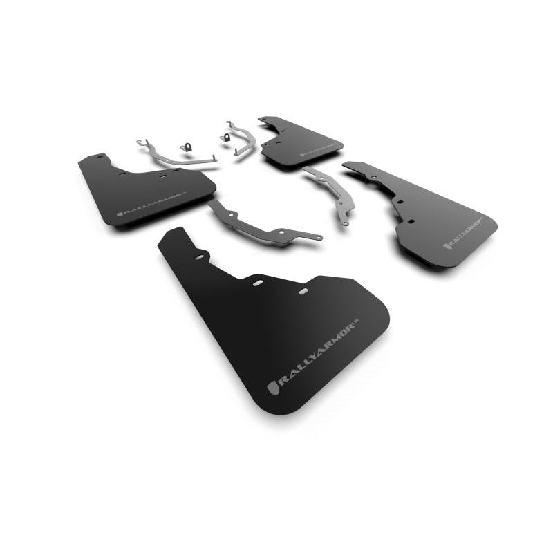 Rally Armor 22-24 Hyundai Santa Cruz Black Mud Flap w/Grey Logo