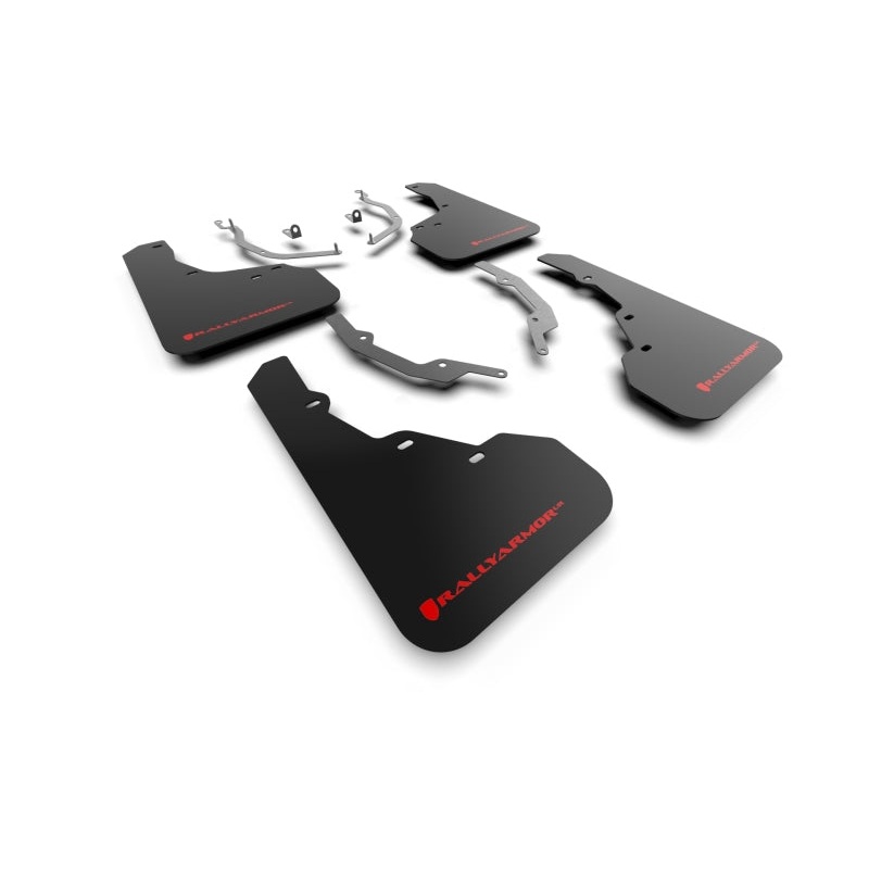 Rally Armor 22-24 Hyundai Santa Cruz Black UR Mud Flap w/Red Logo