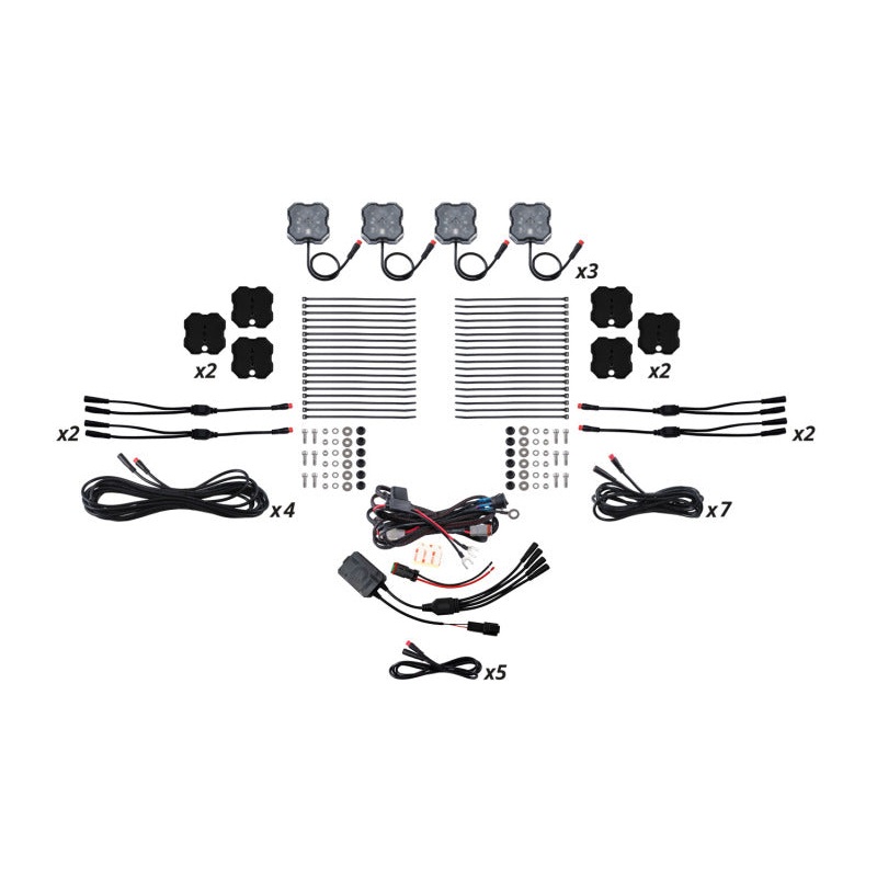 Diode Dynamics RGBW Rock Light Installer Magnet Mount Kit w/Controller (12-pack)