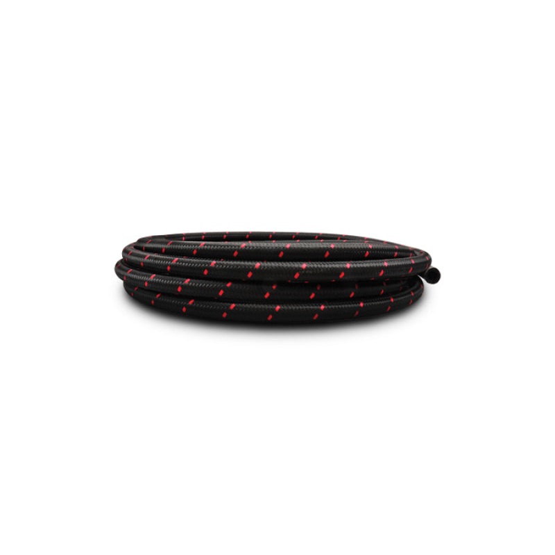 Vibrant -8 AN Two-Tone Black/Red Nylon Braided Flex Hose (10 foot roll)