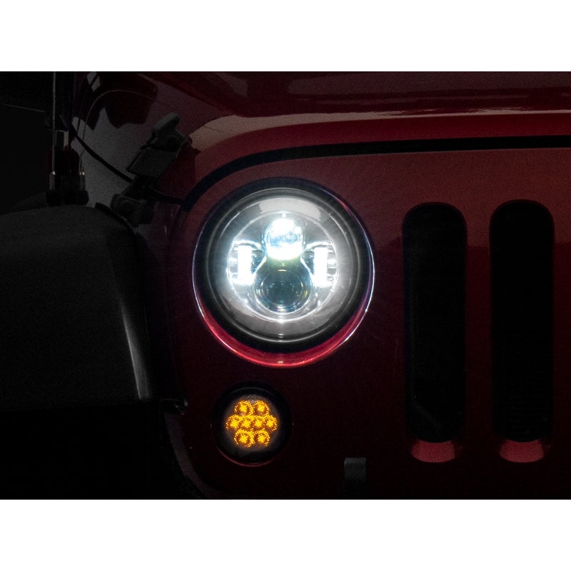 Raxiom 97-18 Jeep Wrangler TJ/JK Axial Series LED Daymaker Headlights- Chrome Housing (Clear Lens)