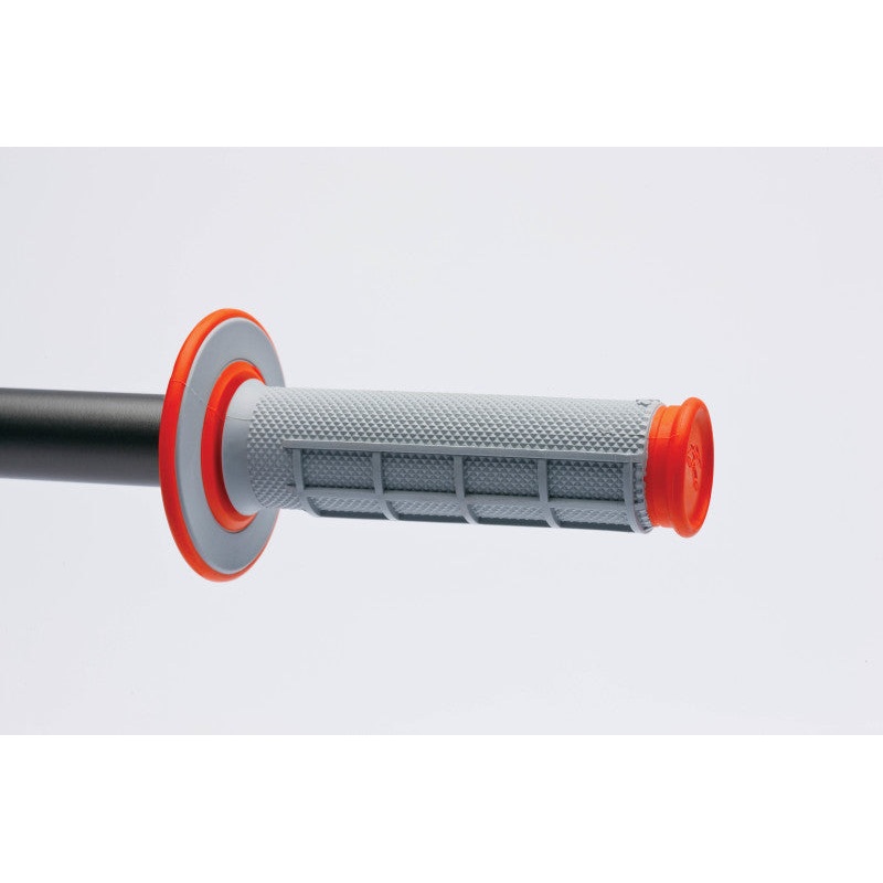 Renthal MX Dual Compound Grips 1/2 Waffle - Grey/ Orange