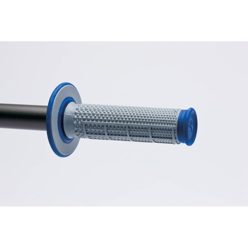 Renthal MX Dual Compound Grips Tapered 1/2 Waffle - Grey/ Blue
