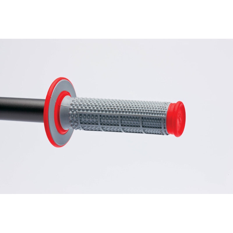 Renthal MX Dual Compound Grips Tapered 1/2 Waffle - Grey/ Red