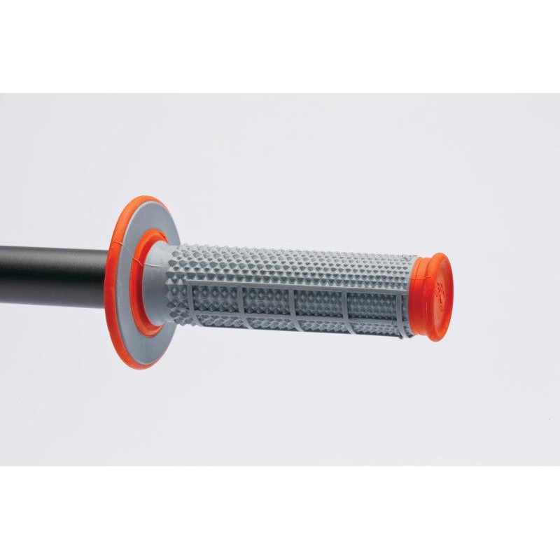 Renthal MX Dual Compound Grips Tapered 1/2 Waffle - Grey/ Orange