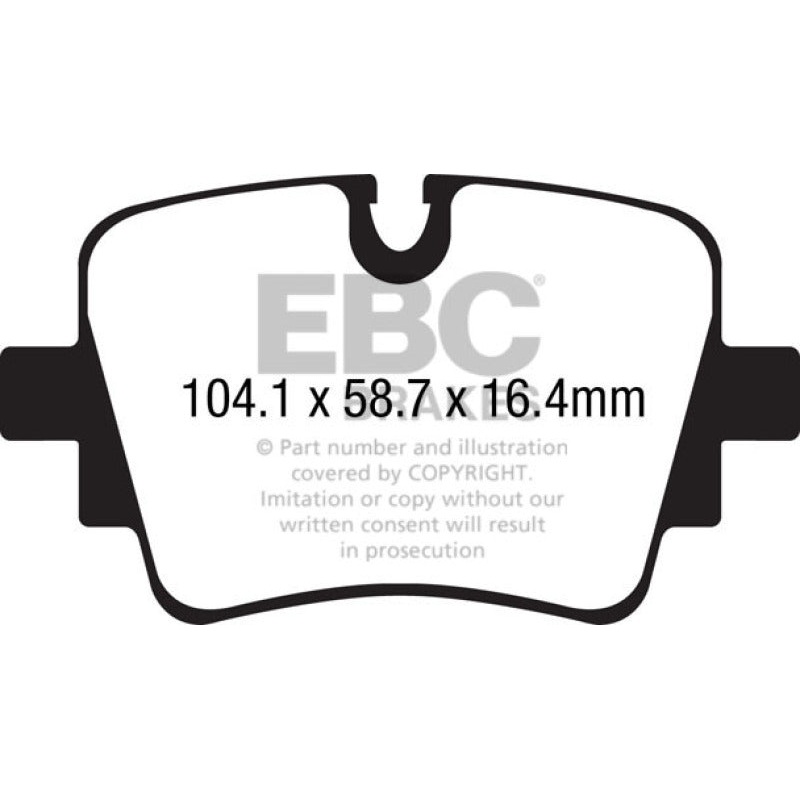 EBC 13+ Jaguar F-Type (Cast Iron Rotors Only) 3.0 Supercharged (340) Yellowstuff Rear Brake Pads