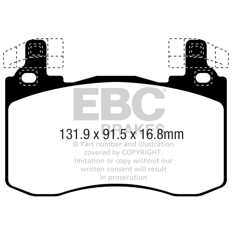 EBC 2017+ Kia Stinger 3.3L Twin Turbo Redstuff Front Brake Pads