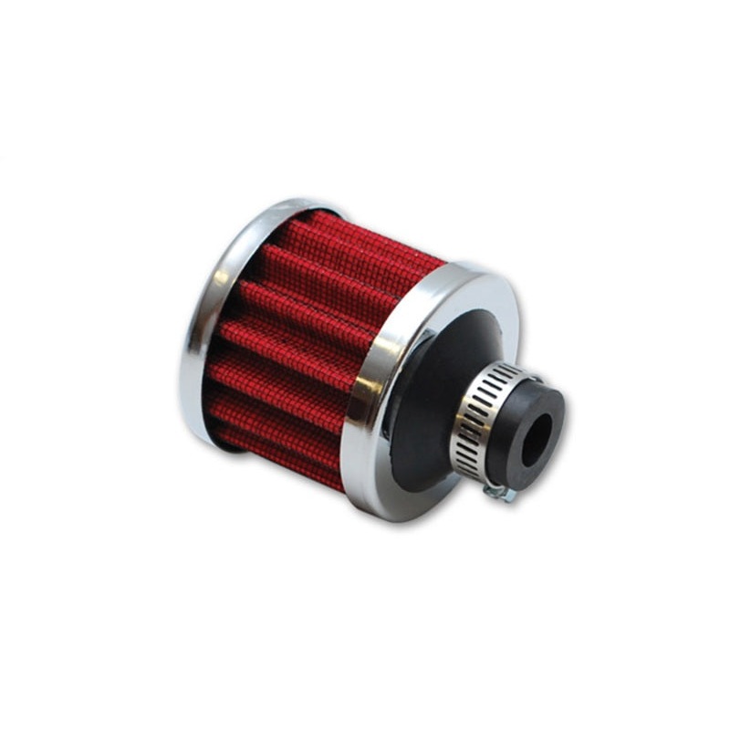 Vibrant Crankcase Breath Filter w/ Chrome Cap 2 1/8in 55mm Cone ODx2 5/8in 68mm Tallx1in 25mm in ID