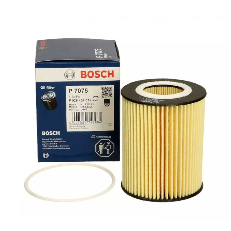 BOSCH (BOS # P 7075) OIL FILTER (F 026 407 075) For LAND ROVER Freelander 2 Off-Road (L359) LR001419