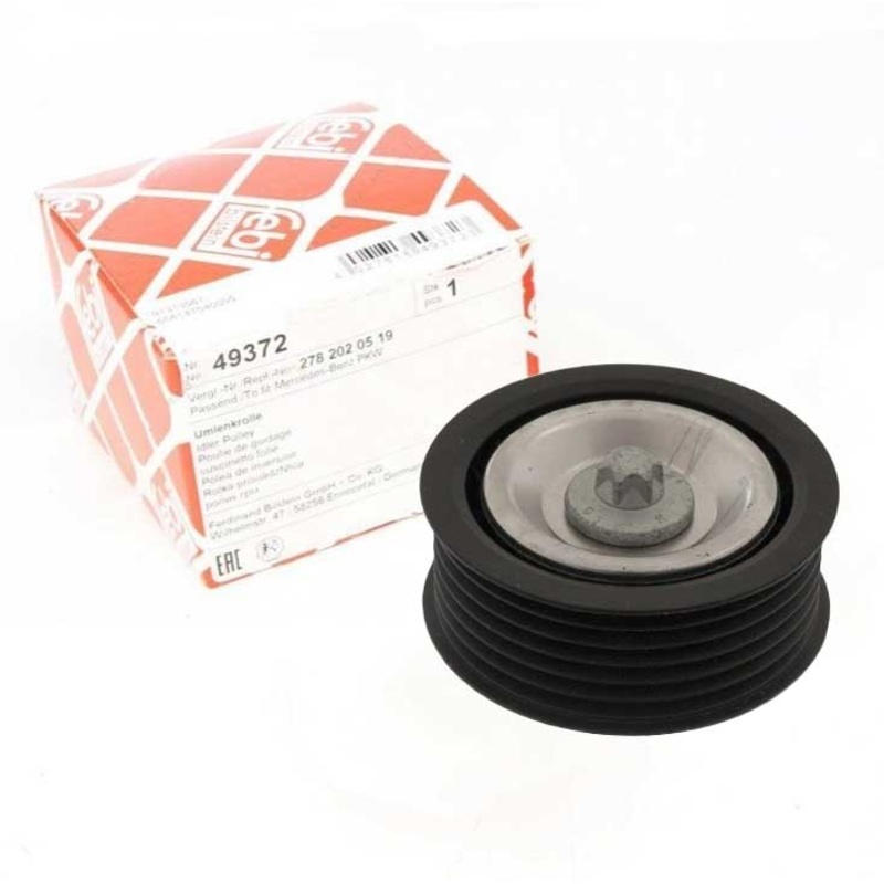 Febi (FEB # 49372) Genuine Deflection / Guide Pulley, V-Ribbed Belt For Mercedes Benz W221 W463 2782020519