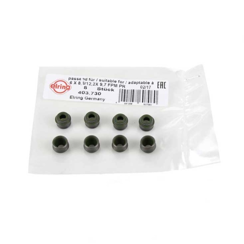 Elring (ELR # 403.730) ELASTOMER MOLDED SEAL SET (1 PACKET 8 PCS) For Mercedes Benz 0000535158